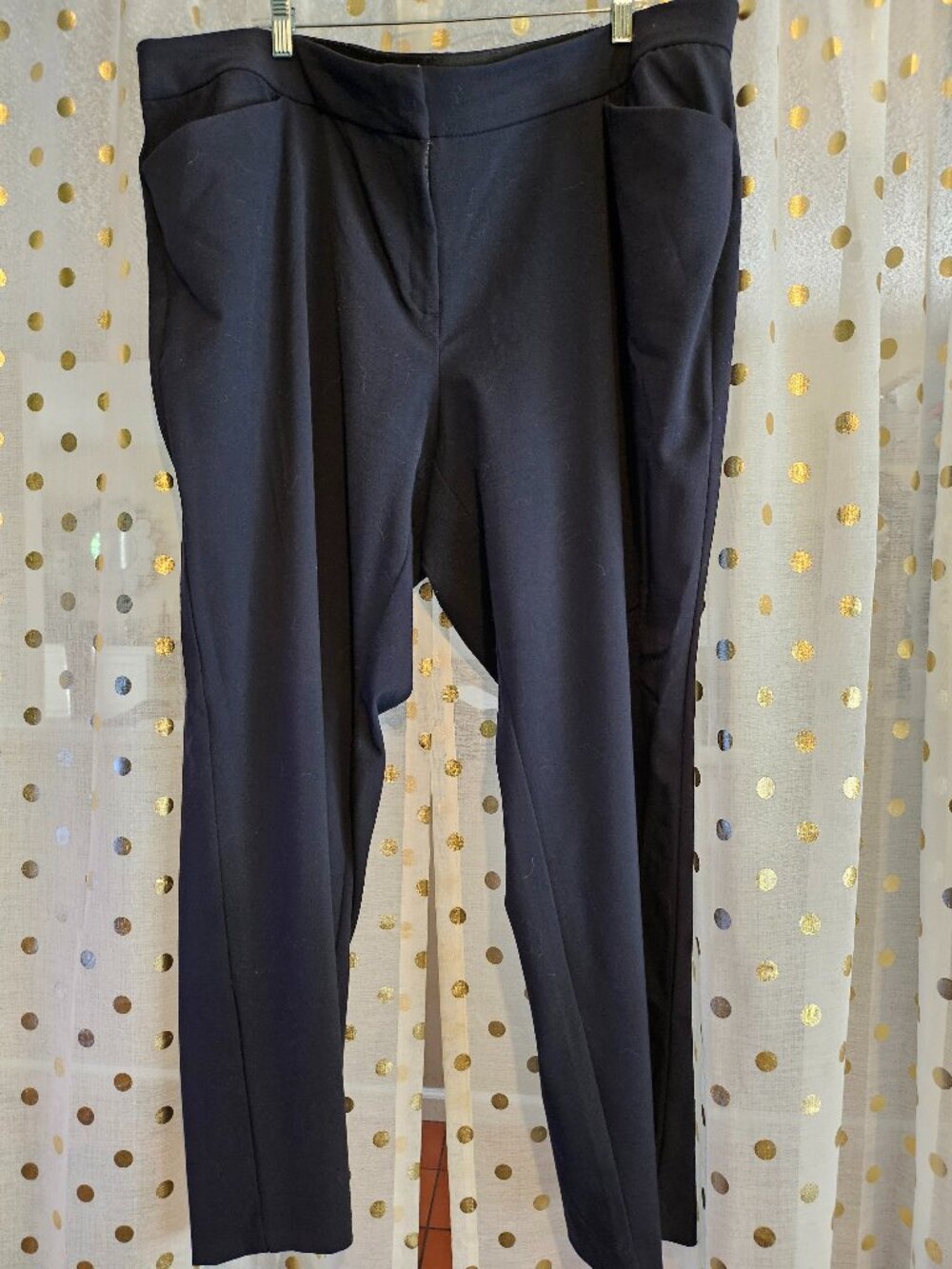 Croft & Barrow Women's Navy Dress Pants Size 24W Straight Leg Career Slacks
